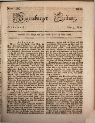 Regensburger Zeitung Mittwoch 5. Mai 1830