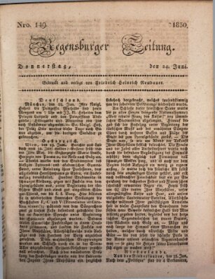 Regensburger Zeitung Donnerstag 24. Juni 1830