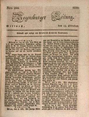 Regensburger Zeitung Mittwoch 13. Oktober 1830