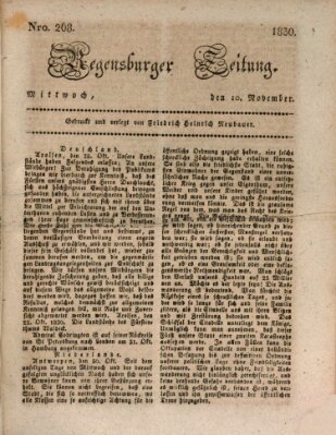 Regensburger Zeitung Mittwoch 10. November 1830