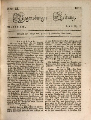 Regensburger Zeitung Mittwoch 6. April 1831