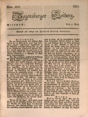 Regensburger Zeitung Mittwoch 4. Mai 1831