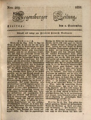 Regensburger Zeitung Freitag 2. September 1831