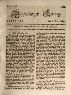 Regensburger Zeitung Samstag 3. September 1831