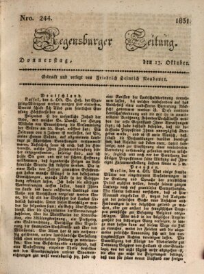 Regensburger Zeitung Donnerstag 13. Oktober 1831