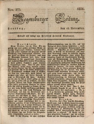Regensburger Zeitung Freitag 18. November 1831
