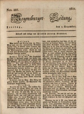 Regensburger Zeitung Freitag 2. Dezember 1831