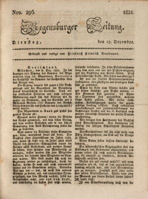 Regensburger Zeitung Dienstag 13. Dezember 1831