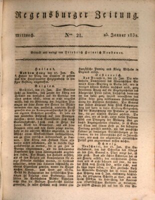 Regensburger Zeitung Mittwoch 25. Januar 1832