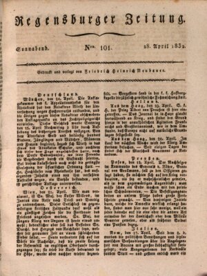 Regensburger Zeitung Samstag 28. April 1832