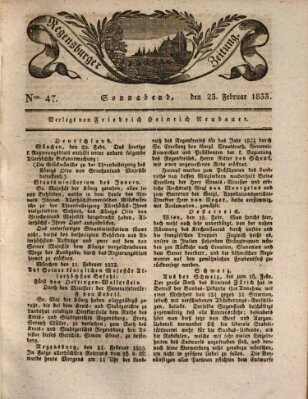 Regensburger Zeitung Samstag 23. Februar 1833