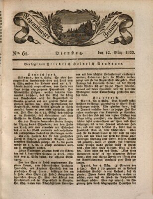 Regensburger Zeitung Dienstag 12. März 1833