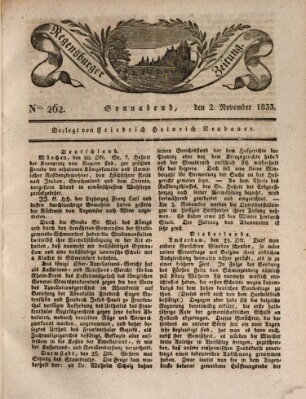 Regensburger Zeitung Samstag 2. November 1833
