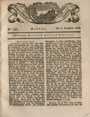 Regensburger Zeitung Montag 2. Dezember 1833
