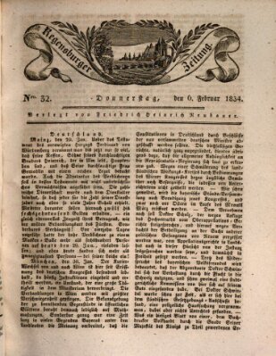 Regensburger Zeitung Donnerstag 6. Februar 1834