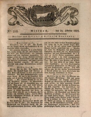Regensburger Zeitung Mittwoch 29. Oktober 1834