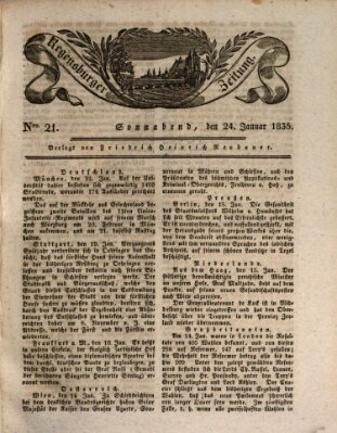 Regensburger Zeitung Samstag 24. Januar 1835
