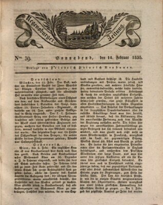 Regensburger Zeitung Samstag 14. Februar 1835