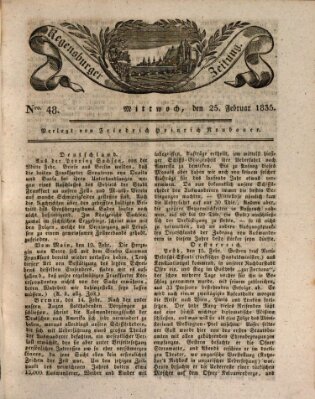 Regensburger Zeitung Mittwoch 25. Februar 1835
