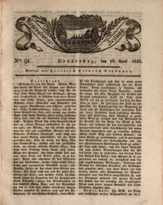 Regensburger Zeitung Donnerstag 16. April 1835