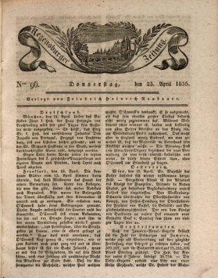 Regensburger Zeitung Donnerstag 23. April 1835