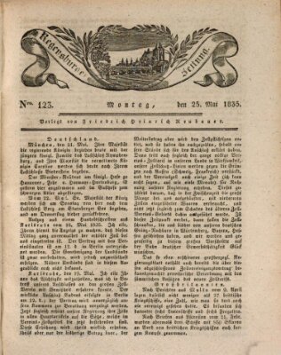 Regensburger Zeitung Montag 25. Mai 1835