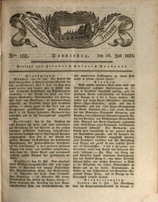 Regensburger Zeitung Donnerstag 16. Juli 1835