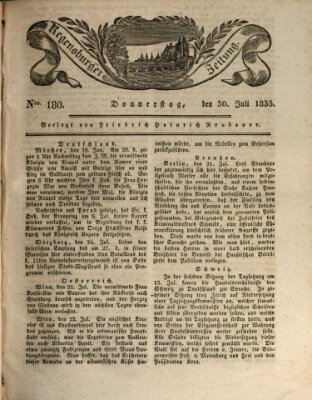 Regensburger Zeitung Donnerstag 30. Juli 1835