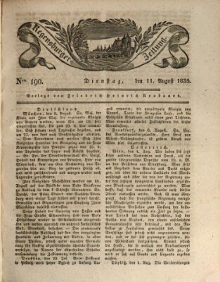 Regensburger Zeitung Dienstag 11. August 1835