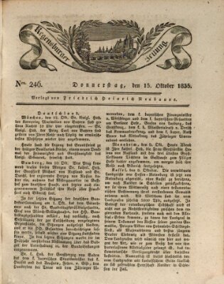 Regensburger Zeitung Donnerstag 15. Oktober 1835