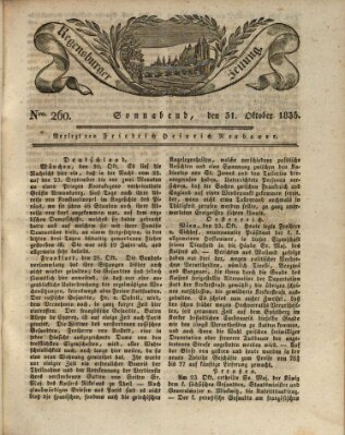 Regensburger Zeitung Samstag 31. Oktober 1835
