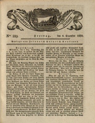 Regensburger Zeitung Freitag 4. Dezember 1835