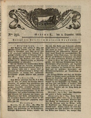 Regensburger Zeitung Mittwoch 9. Dezember 1835