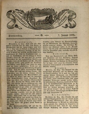 Regensburger Zeitung Donnerstag 7. Januar 1836
