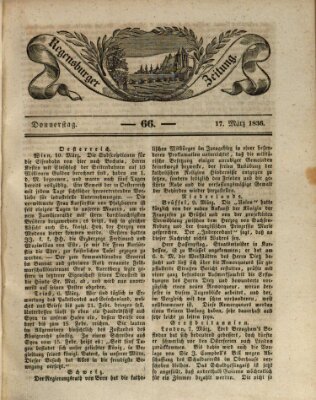 Regensburger Zeitung Donnerstag 17. März 1836
