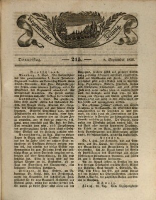Regensburger Zeitung Donnerstag 8. September 1836