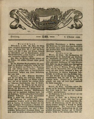 Regensburger Zeitung Freitag 7. Oktober 1836