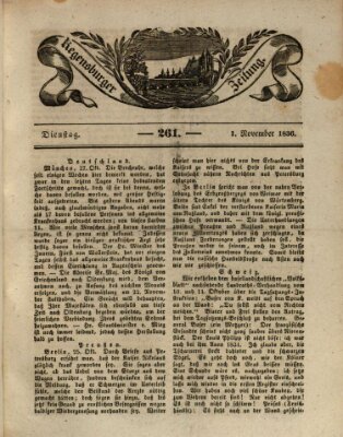 Regensburger Zeitung Dienstag 1. November 1836