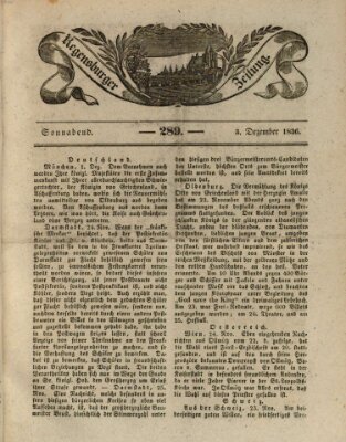 Regensburger Zeitung Samstag 3. Dezember 1836