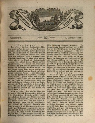 Regensburger Zeitung Mittwoch 1. Februar 1837