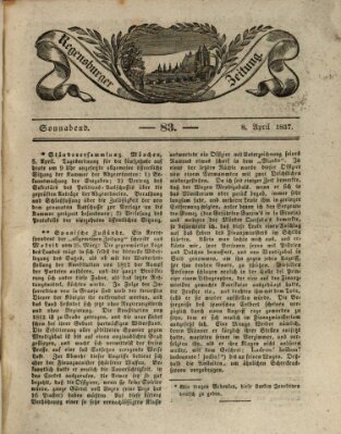 Regensburger Zeitung Samstag 8. April 1837