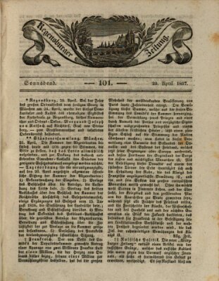 Regensburger Zeitung Samstag 29. April 1837