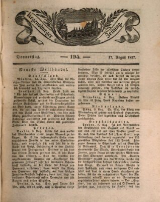 Regensburger Zeitung Donnerstag 17. August 1837