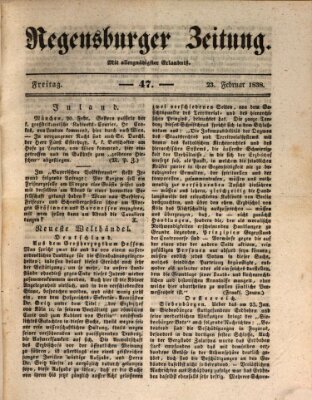 Regensburger Zeitung Freitag 23. Februar 1838