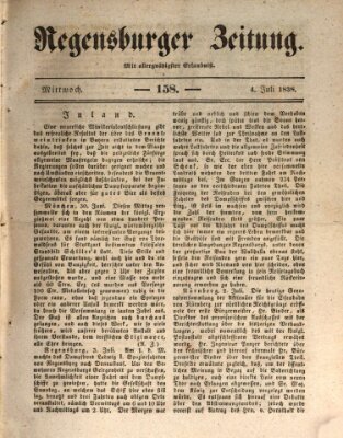 Regensburger Zeitung Mittwoch 4. Juli 1838