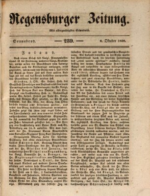 Regensburger Zeitung Samstag 6. Oktober 1838