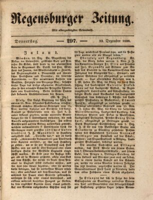 Regensburger Zeitung Donnerstag 13. Dezember 1838