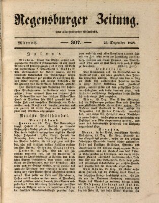 Regensburger Zeitung Mittwoch 26. Dezember 1838