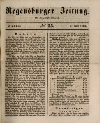 Regensburger Zeitung Dienstag 5. März 1839