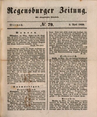 Regensburger Zeitung Mittwoch 3. April 1839